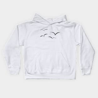 Seagulls in black Kids Hoodie